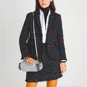 Kate Spade NWT Silver Handbag Sweet Treats Festive Pleated Barrel Bag starlight